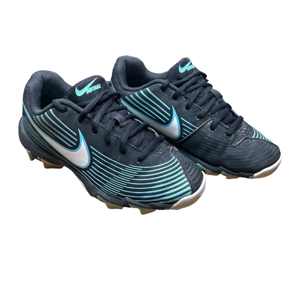 Nike Youth HyperDiamond 3 AO7938-003 Black/Green Softball Cleats Shoes Size 1Y